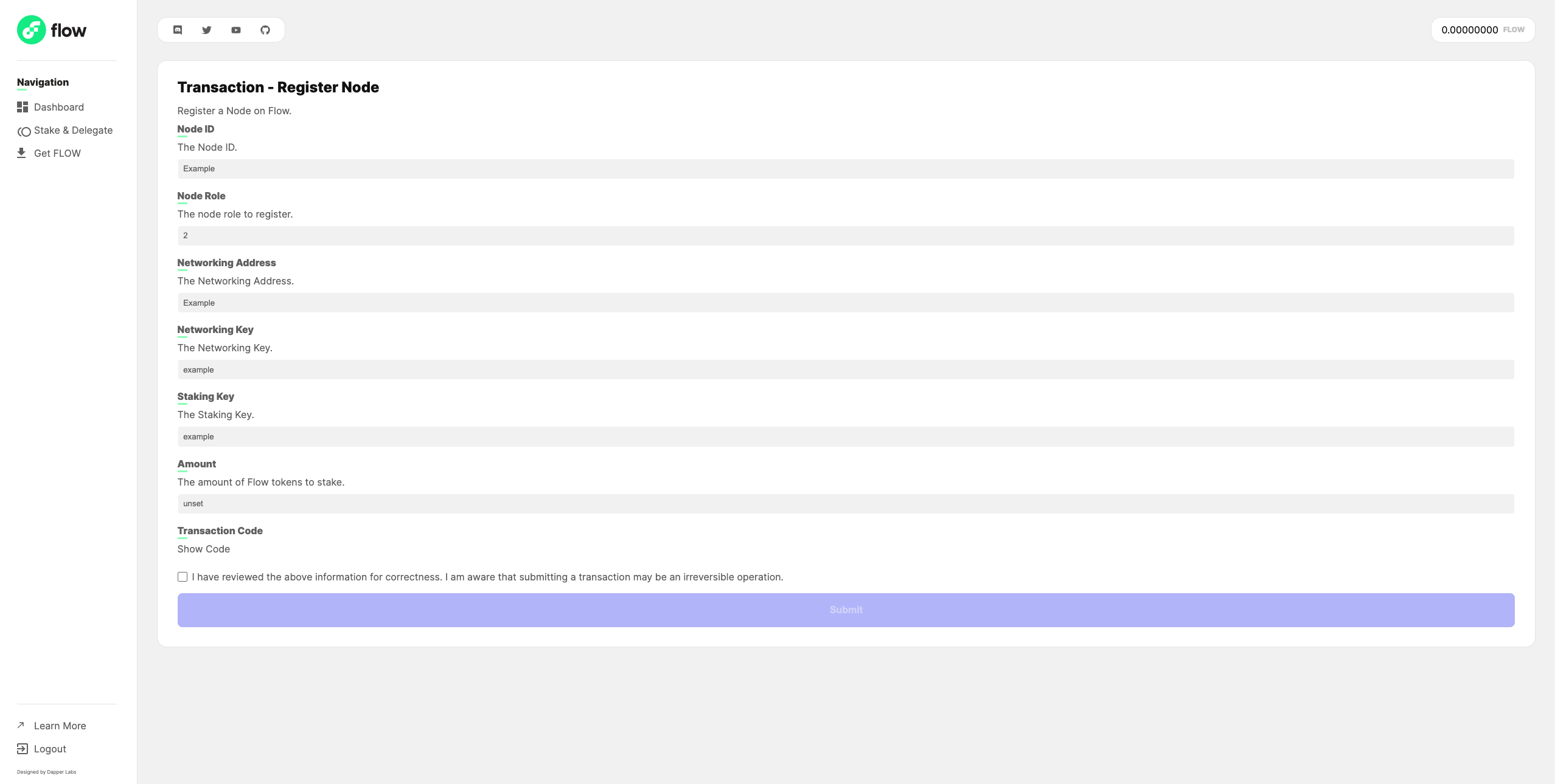 Flow Port Staking